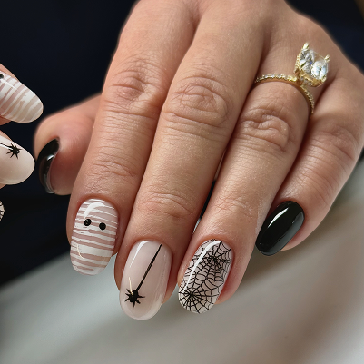 Pearlescent nude nails with subtle shimmer