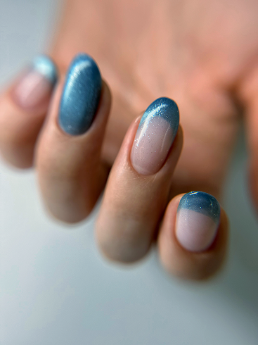 Sheer cream nails with delicate floral nail art